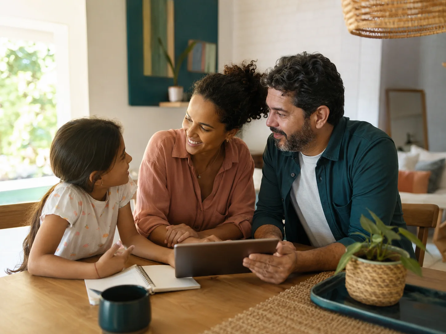 Família planejando o futuro juntos